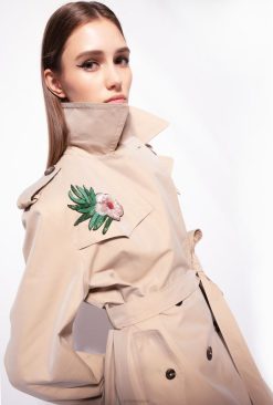 Pinko trench-coat brodé B244D837 manteaux | beige safari