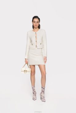 Pinko veste courte en tweed à motif B244D613 vestes décontractées | rose fumée blanche