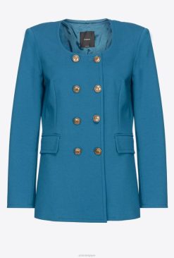 Pinko veste féminine à double boutonnage B244D633 vestes décontractées | bleu marocain