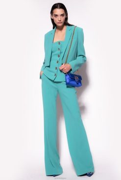 Pinko veste spencer en crêpe stretch B244D602 vestes décontractées | bleu